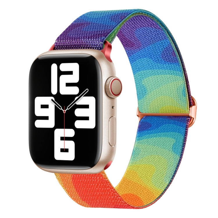For Apple Watch SE 2022 40mm Painted Pattern Nylon Replacement Watch Band(Liquid Colorful) - Watch Bands by PMc TechLife | Online Shopping South Africa | PMc TechLife | Buy Now Pay Later Mobicred