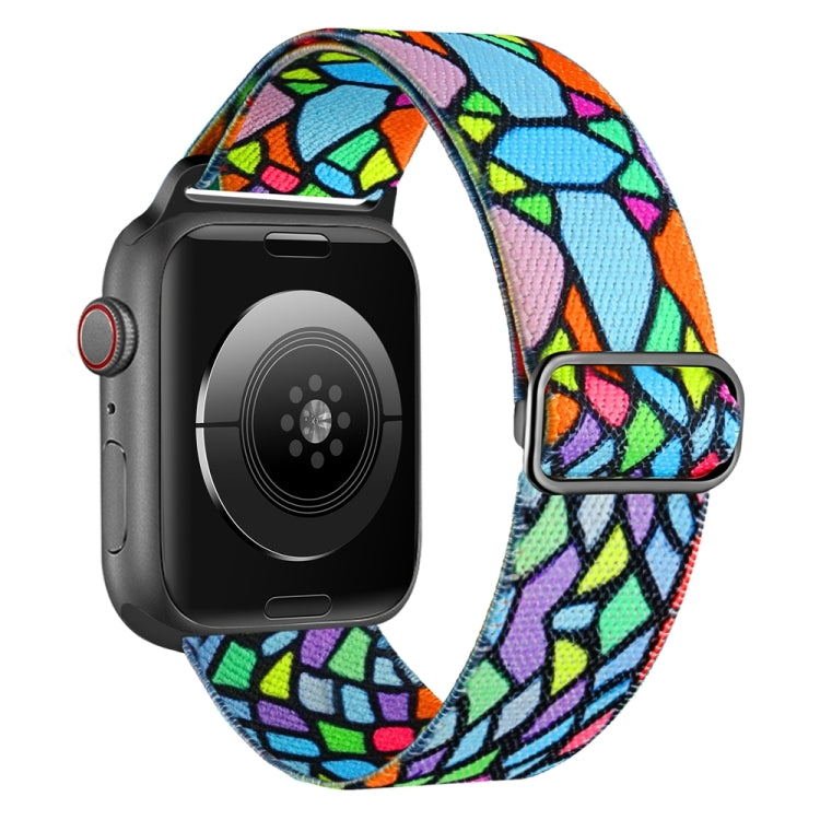 For Apple Watch 6 40mm Painted Pattern Nylon Replacement Watch Band(Geometric Rainbow) - Watch Bands by PMc TechLife | Online Shopping South Africa | PMc TechLife | Buy Now Pay Later Mobicred