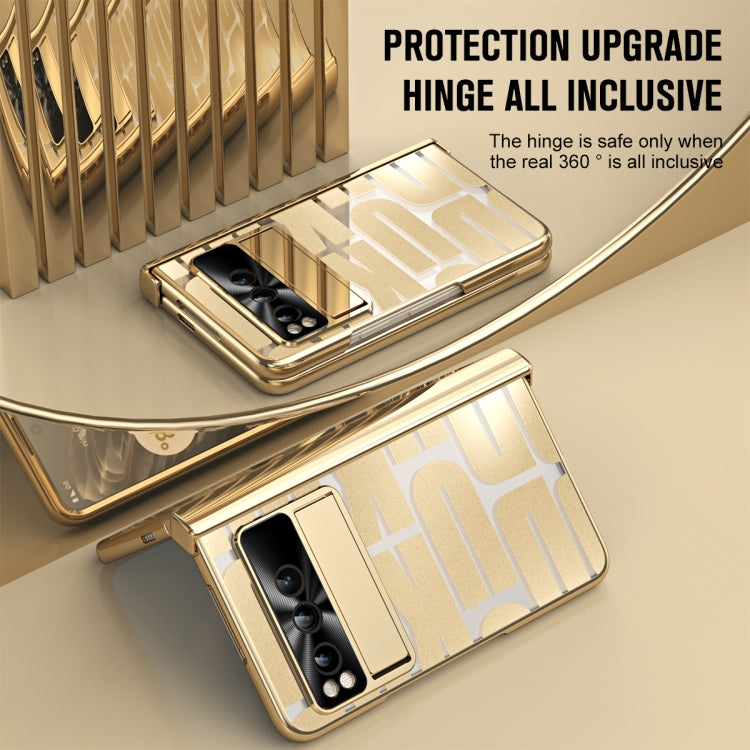 For Google Pixel Fold Integrated Electroplating Folding Phone Case with Hinge(Gold) - Google Cases by PMC TechLife | Online Shopping South Africa | PMC TechLife | Buy Now Pay Later Mobicred