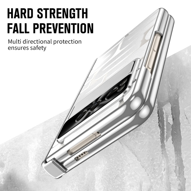 For Google Pixel Fold Integrated Electroplating Folding Phone Case with Pen Slot & Hinge(Silver) - Google Cases by PMC TechLife | Online Shopping South Africa | PMC TechLife | Buy Now Pay Later Mobicred