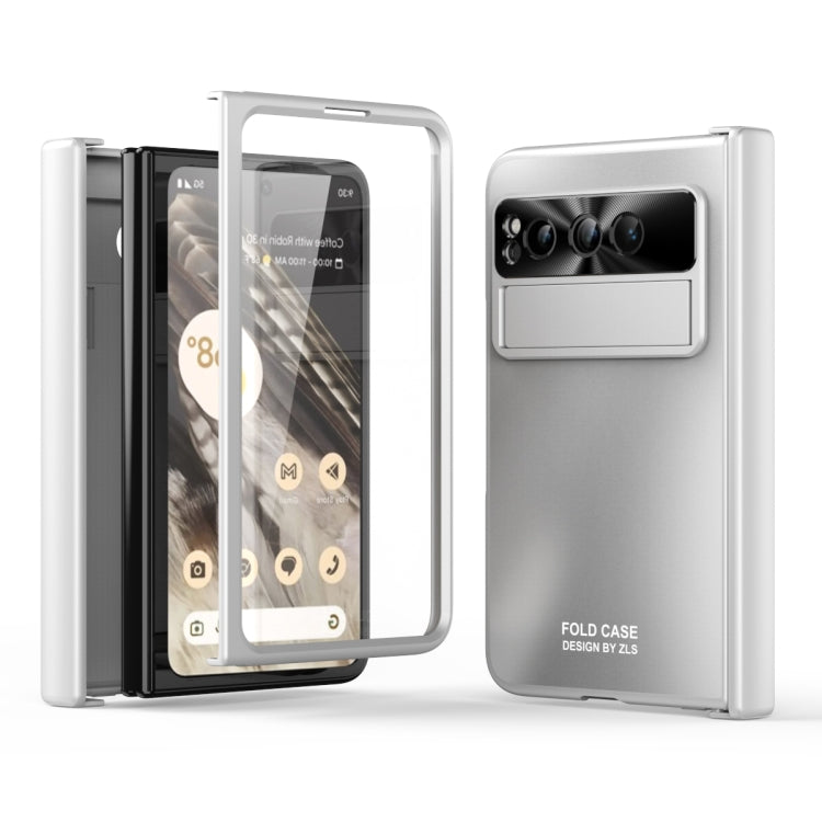 For Google Pixel Fold Integrated Electroplating Folding All-inclusive Phone Case with Hinge(Silver) - Google Cases by PMC TechLife | Online Shopping South Africa | PMC TechLife | Buy Now Pay Later Mobicred