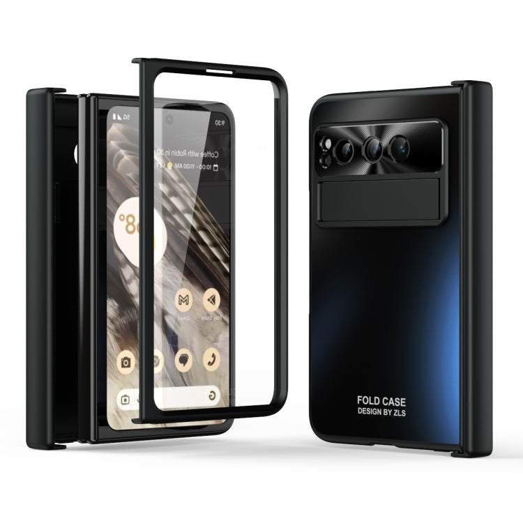 For Google Pixel Fold Integrated Electroplating Folding All-inclusive Phone Case with Hinge(Black) - Google Cases by PMC TechLife | Online Shopping South Africa | PMC TechLife | Buy Now Pay Later Mobicred