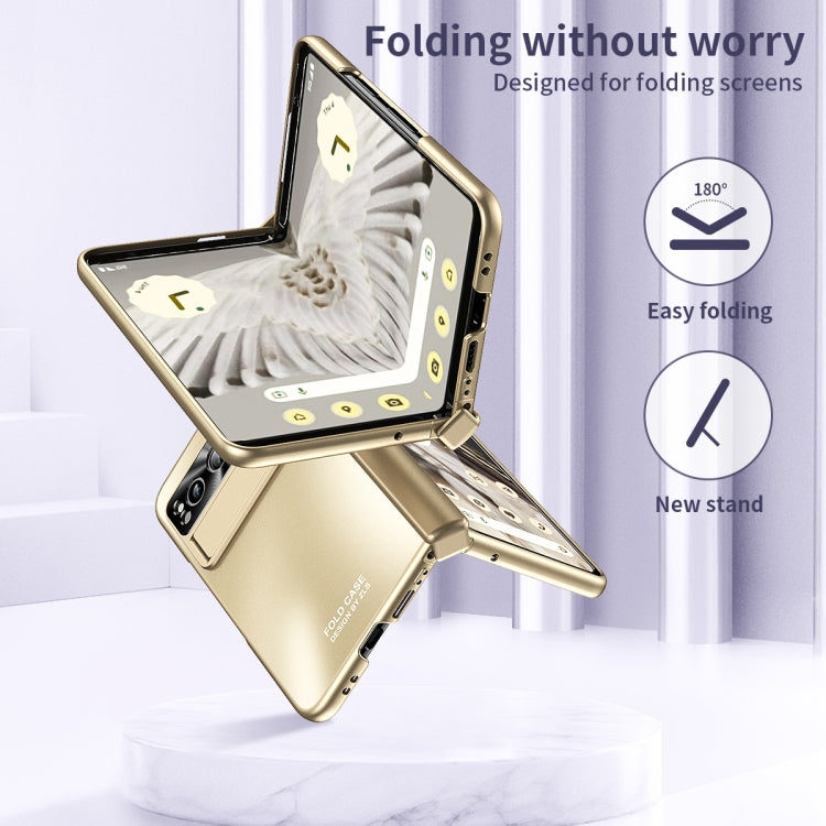 For Google Pixel Fold Integrated Electroplating Folding All-inclusive Phone Case with Hinge(Gold) - Google Cases by PMC TechLife | Online Shopping South Africa | PMC TechLife | Buy Now Pay Later Mobicred