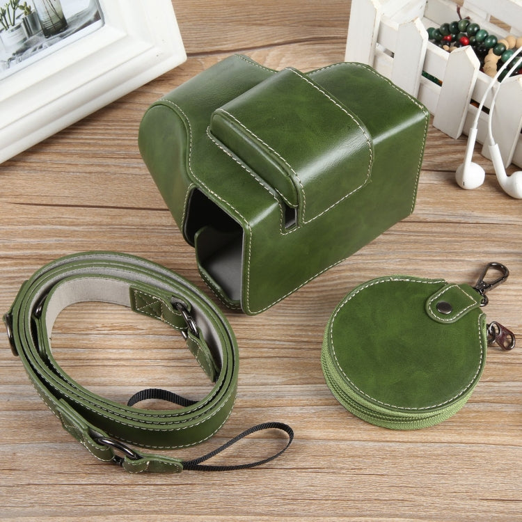For Canon EOS R50 Full Body Magnetic Leather Camera Case Bag with Strap, Deluxe Edition(Green) - Leather Bag by PMC TechLife | Online Shopping South Africa | PMC TechLife | Buy Now Pay Later Mobicred