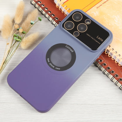 For iPhone 15 Pro Gradient Silicone Shockproof Magsafe Phone Case with Lens Film(Grey Purple) - iPhone 15 Pro Cases by PMC Jewellery | Online Shopping South Africa | PMC Jewellery