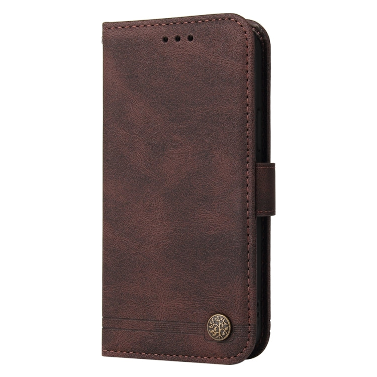 For Google Pixel 9 Pro Skin Feel Life Tree Metal Button Leather Phone Case(Brown) - Google Cases by PMC Jewellery | Online Shopping South Africa | PMC Jewellery | Buy Now Pay Later Mobicred