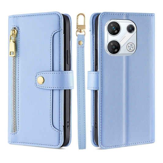 For Infinix GT 10 Pro 5G Sheep Texture Cross-body Zipper Wallet Leather Phone Case(Blue) - Infinix Cases by PMC Jewellery | Online Shopping South Africa | PMC Jewellery | Buy Now Pay Later Mobicred