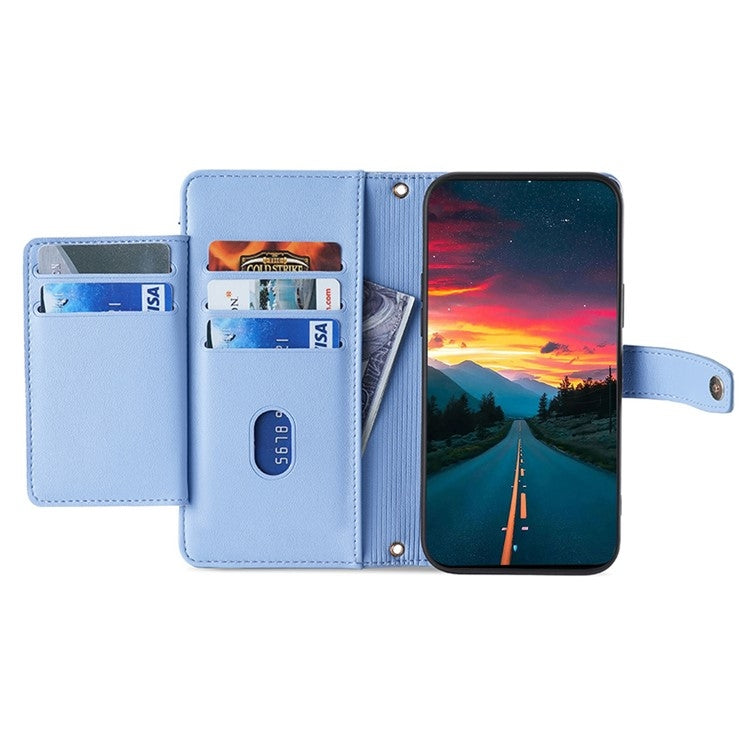 For Tecno Camon 30 Premier 5G Sheep Texture Cross-body Zipper Wallet Leather Phone Case(Blue) - free shipping - PMC TechLife - Order now!