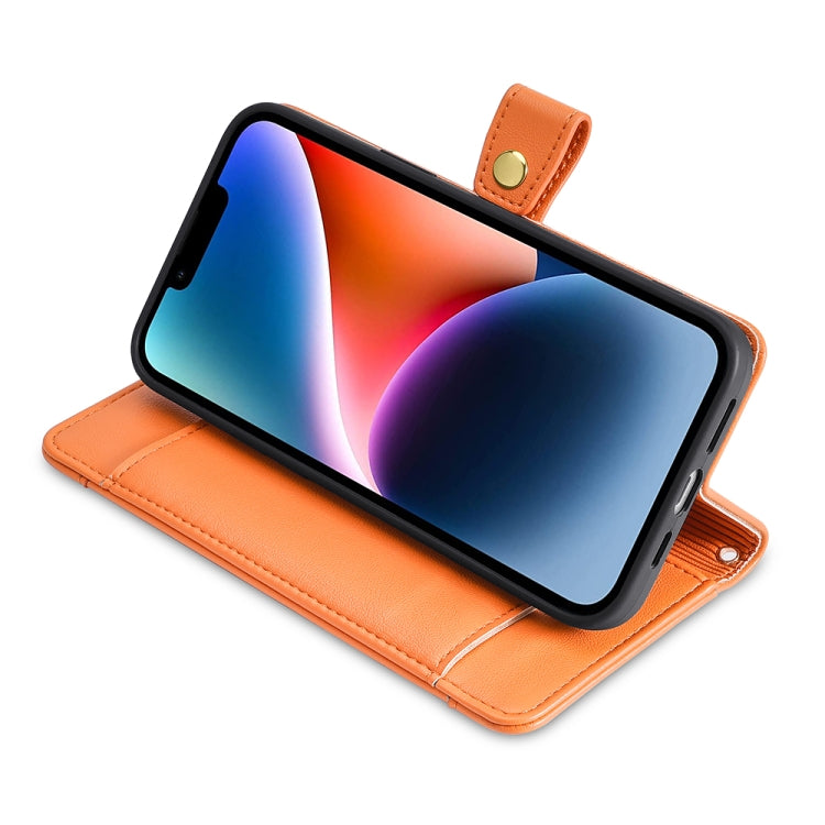 For Sharp Aqous Wish3 Sheep Texture Cross-body Zipper Wallet Leather Phone Case(Orange) - More Brand by PMC TechLife | Online Shopping South Africa | PMC TechLife | Buy Now Pay Later Mobicred