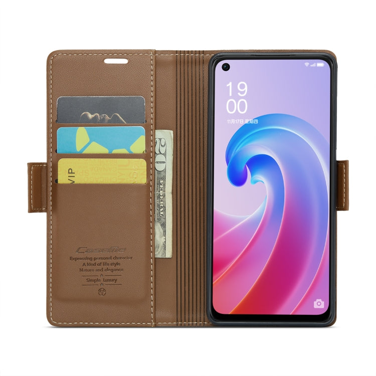 For Realme 9i 4G CaseMe 023 Butterfly Buckle Litchi Texture RFID Anti-theft Leather Phone Case(Brown) - Realme Cases by CaseMe | Online Shopping South Africa | PMC Jewellery | Buy Now Pay Later Mobicred