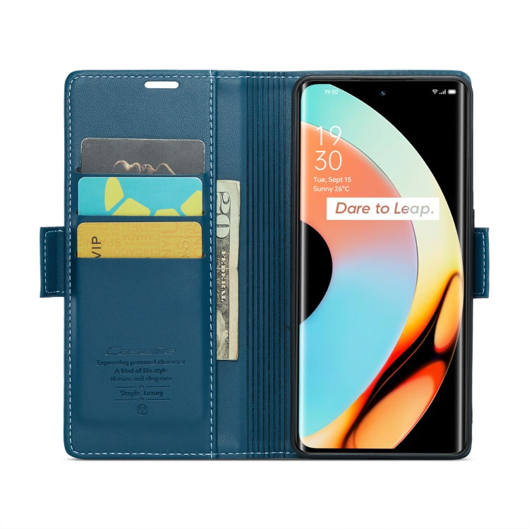 For Realme 10 Pro+ CaseMe 023 Butterfly Buckle Litchi Texture RFID Anti-theft Leather Phone Case(Blue) - Realme Cases by CaseMe | Online Shopping South Africa | PMC Jewellery | Buy Now Pay Later Mobicred