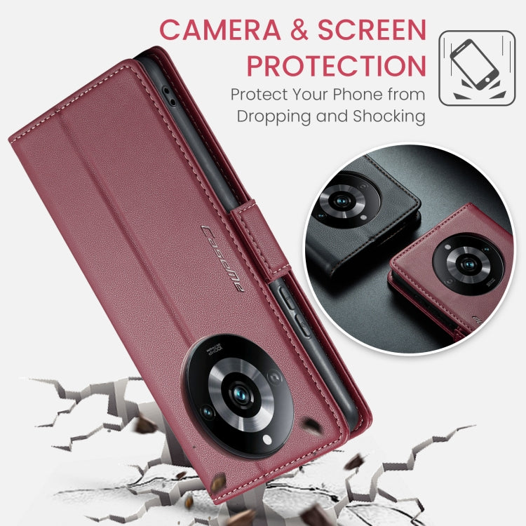 For Realme 11 Pro/11 Pro+ CaseMe 023 Butterfly Buckle Litchi Texture RFID Anti-theft Leather Phone Case(Wine Red) - Realme Cases by CaseMe | Online Shopping South Africa | PMC Jewellery | Buy Now Pay Later Mobicred