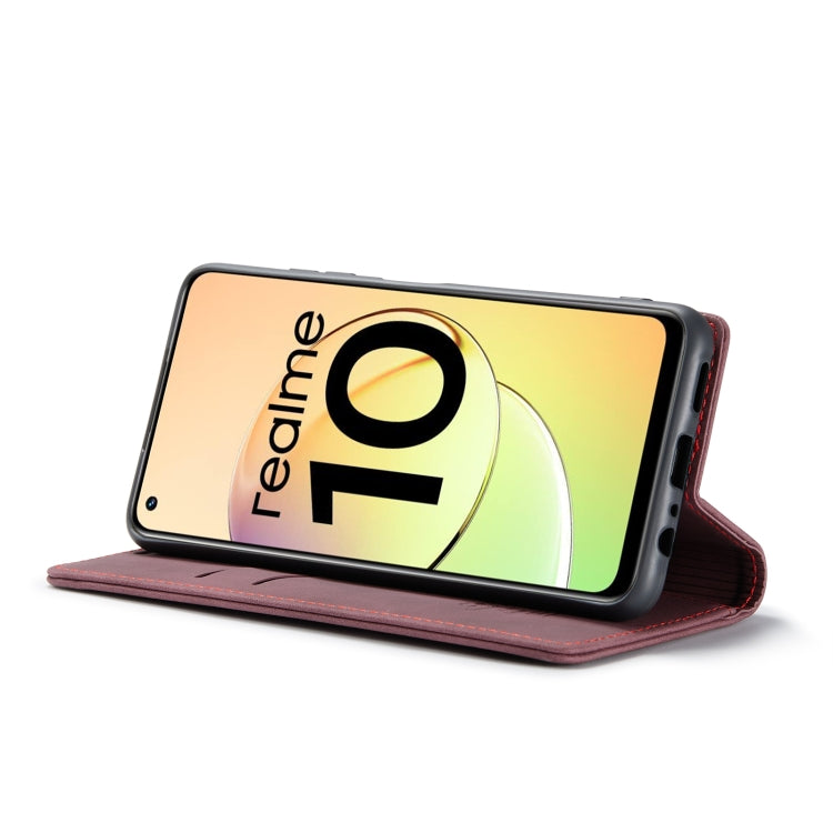 For Realme 10 4G CaseMe 013 Multifunctional Horizontal Flip Leather Phone Case(Wine Red) - Realme Cases by CaseMe | Online Shopping South Africa | PMC Jewellery | Buy Now Pay Later Mobicred