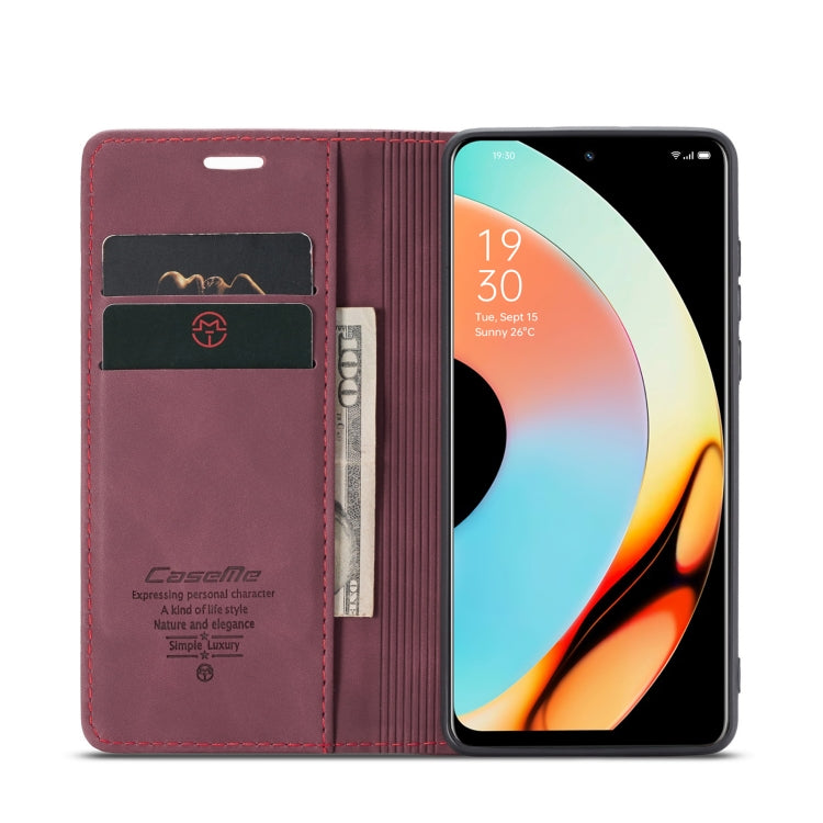 For Realme 10 Pro+ CaseMe 013 Multifunctional Horizontal Flip Leather Phone Case(Wine Red) - Realme Cases by CaseMe | Online Shopping South Africa | PMC Jewellery | Buy Now Pay Later Mobicred