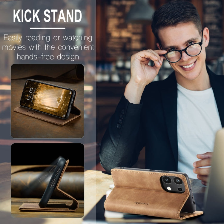 For Xiaomi Redmi Note 13 4G CaseMe 013 Multifunctional Horizontal Flip Leather Phone Case(Brown) - free shipping - PMC Jewellery - Order now!