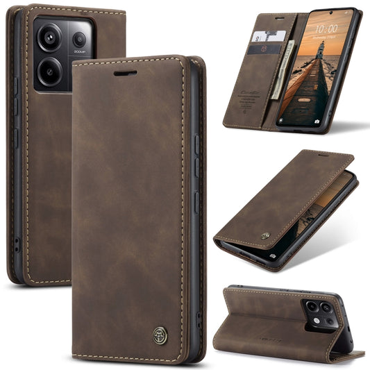 For Xiaomi Redmi Note 13 Pro 5G CaseMe 013 Multifunctional Horizontal Flip Leather Phone Case(Coffee) - Xiaomi Cases by CaseMe | Online Shopping South Africa | PMC Jewellery | Buy Now Pay Later Mobicred