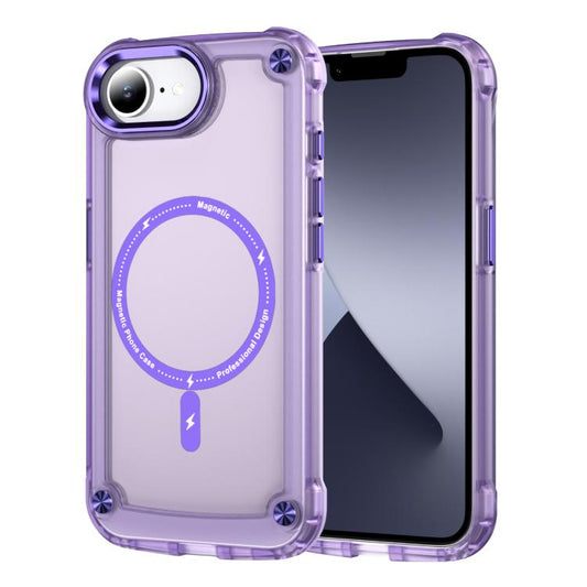 For iPhone 16e Skin Feel TPU + PC MagSafe Magnetic Phone Case(Transparent Purple) - iPhone 16e Cases by PMC Jewellery | Online Shopping South Africa | PMC Jewellery | Buy Now Pay Later Mobicred