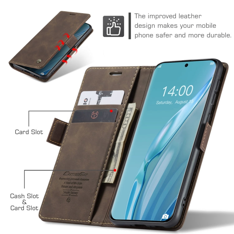 For Huawei P60 Art CaseMe 013 Multifunctional Horizontal Flip Leather Phone Case(Coffee) - Huawei Cases by CaseMe | Online Shopping South Africa | PMC Jewellery | Buy Now Pay Later Mobicred