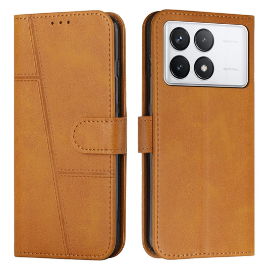 For Xiaomi Redmi K70 / K70 Pro Stitching Calf Texture Buckle Leather Phone Case(Yellow) - K70 Pro Cases by PMC Jewellery | Online Shopping South Africa | PMC Jewellery | Buy Now Pay Later Mobicred