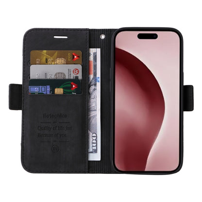 For iPhone 16 Pro BETOPNICE Dual-side Buckle Leather Phone Case(Black) - iPhone 16 Pro Cases by BETOPNICE | Online Shopping South Africa | PMC Jewellery | Buy Now Pay Later Mobicred