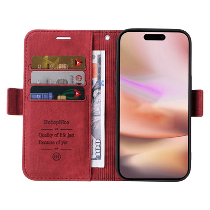 For iPhone 16 Plus BETOPNICE Dual-side Buckle Leather Phone Case(Red) - iPhone 16 Plus Cases by BETOPNICE | Online Shopping South Africa | PMC Jewellery | Buy Now Pay Later Mobicred