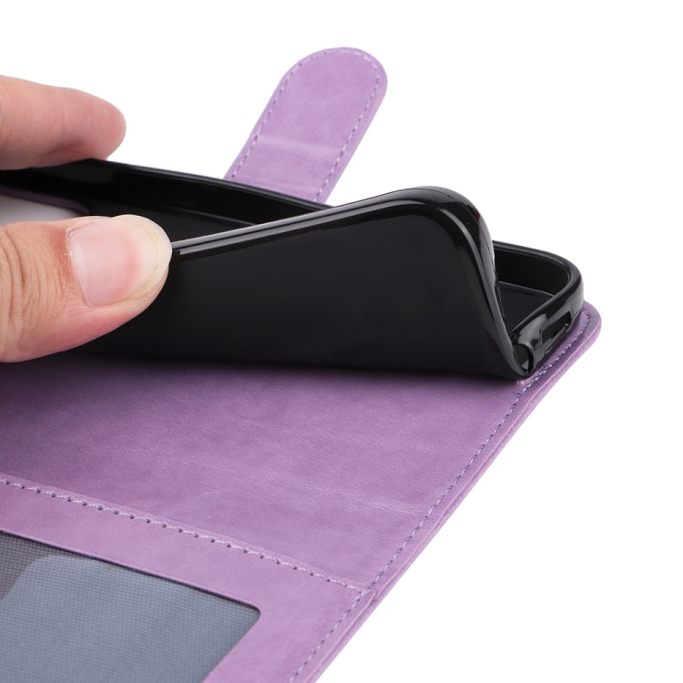 For iPhone 16e Embossed Sunflower Leather Phone Case(Purple) - iPhone 16e Cases by PMC TechLife | Online Shopping South Africa | PMC TechLife | Buy Now Pay Later Mobicred