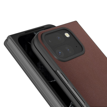 For Google Pixel 9 Pro Fold ABEEL Genuine Leather Xiaoya Series Phone Case(Coffee) - Google Cases by PMC Jewellery | Online Shopping South Africa | PMC Jewellery | Buy Now Pay Later Mobicred