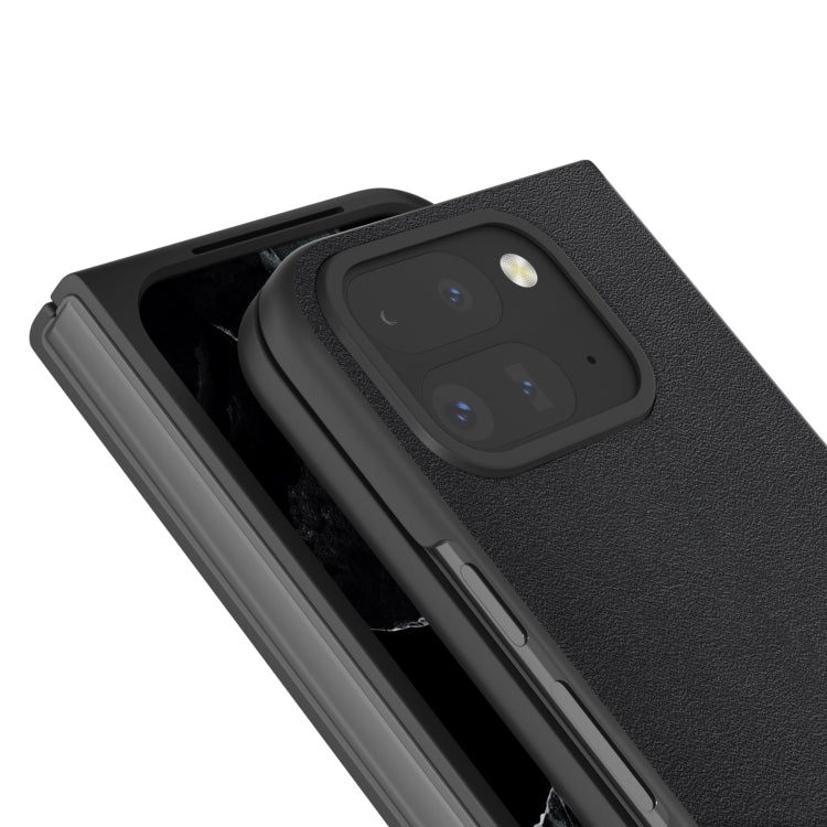 For Google Pixel 9 Pro Fold ABEEL Genuine Leather Xiaoya Series Phone Case(Black) - Google Cases by PMC Jewellery | Online Shopping South Africa | PMC Jewellery | Buy Now Pay Later Mobicred