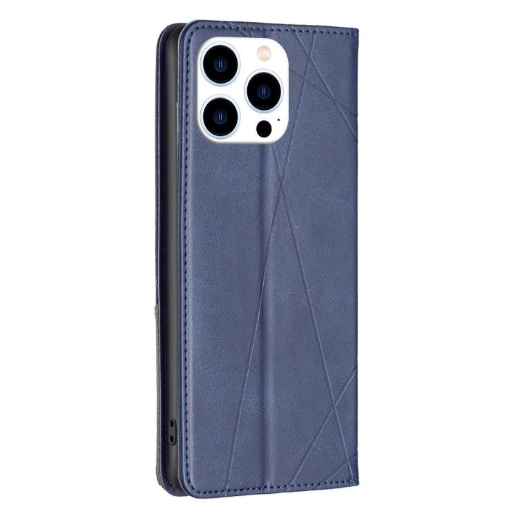 For iPhone 16 Pro Rhombus Texture Magnetic Leather Phone Case(Blue) - iPhone 16 Pro Cases by PMC Jewellery | Online Shopping South Africa | PMC Jewellery | Buy Now Pay Later Mobicred