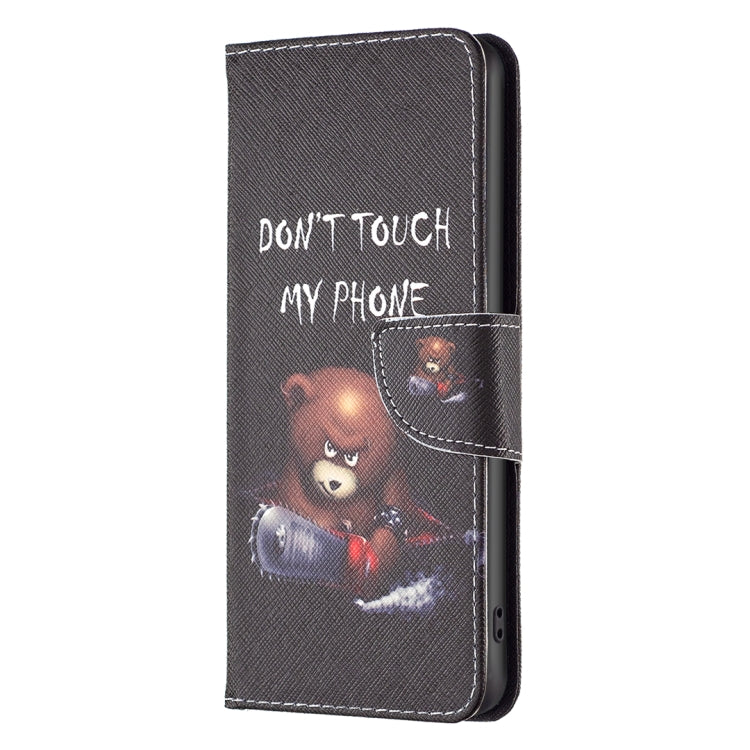 For iPhone 16 Plus Colored Drawing Pattern Leather Phone Case(Bear) - iPhone 16 Plus Cases by PMC Jewellery | Online Shopping South Africa | PMC Jewellery | Buy Now Pay Later Mobicred