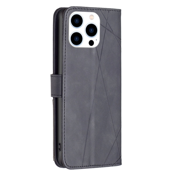 For iPhone 16 Pro Magnetic Buckle Rhombus Texture Leather Phone Case(Black) - iPhone 16 Pro Cases by PMC TechLife | Online Shopping South Africa | PMC TechLife | Buy Now Pay Later Mobicred