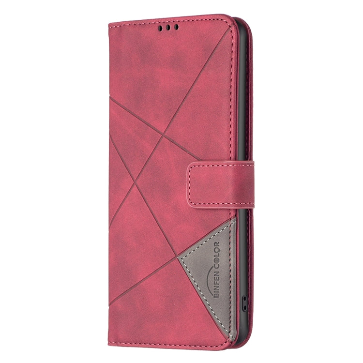 For iPhone 16 Magnetic Buckle Rhombus Texture Leather Phone Case(Red) - iPhone 16 Cases by PMC TechLife | Online Shopping South Africa | PMC TechLife | Buy Now Pay Later Mobicred