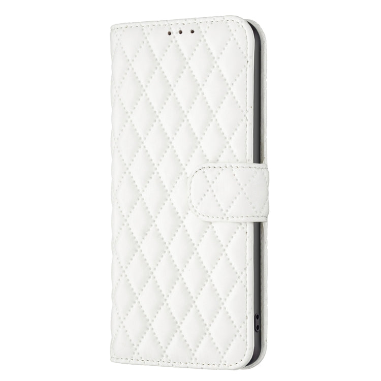 For iPhone 16 Plus Diamond Lattice Wallet Flip Leather Phone Case(White) - iPhone 16 Plus Cases by PMC TechLife | Online Shopping South Africa | PMC TechLife | Buy Now Pay Later Mobicred