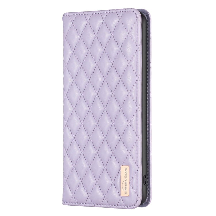 For iPhone 16 Pro Diamond Lattice Magnetic Leather Flip Phone Case(Purple) - iPhone 16 Pro Cases by PMC Jewellery | Online Shopping South Africa | PMC Jewellery | Buy Now Pay Later Mobicred