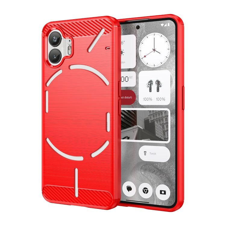 For Nothing Phone 2 Carbon Fiber Brushed Texture TPU Phone Case(Red) - free shipping - PMC TechLife - Order now!