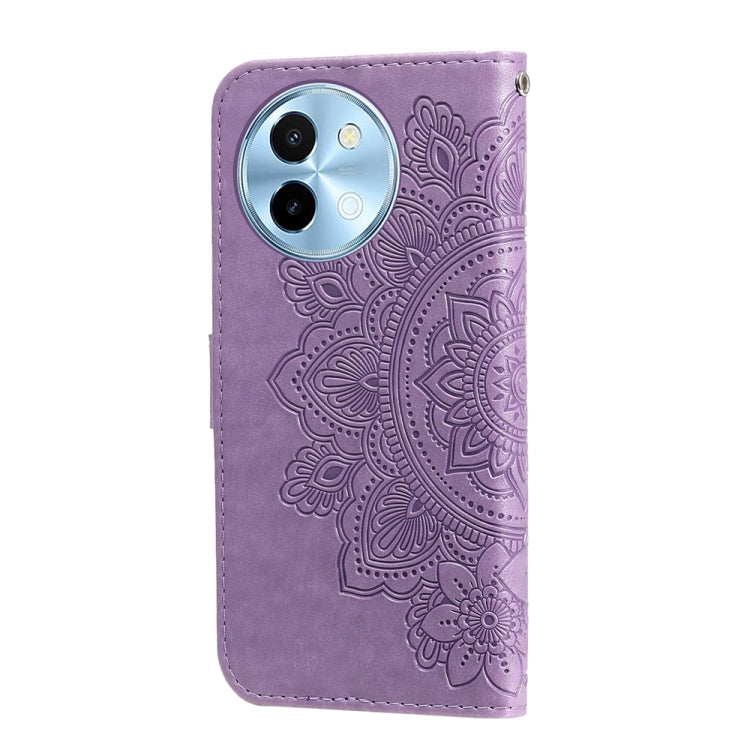 For vivo Y38 5G / T3x 5G Global 7-petal Flowers Embossing Leather Phone Case(Light Purple) - vivo Cases by PMC Jewellery | Online Shopping South Africa | PMC Jewellery | Buy Now Pay Later Mobicred
