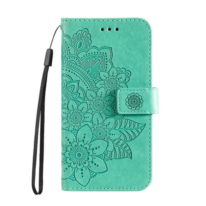 For Google Pixel 9 Pro 7-petal Flowers Embossing Leather Phone Case(Green) - Google Cases by PMC Jewellery | Online Shopping South Africa | PMC Jewellery | Buy Now Pay Later Mobicred