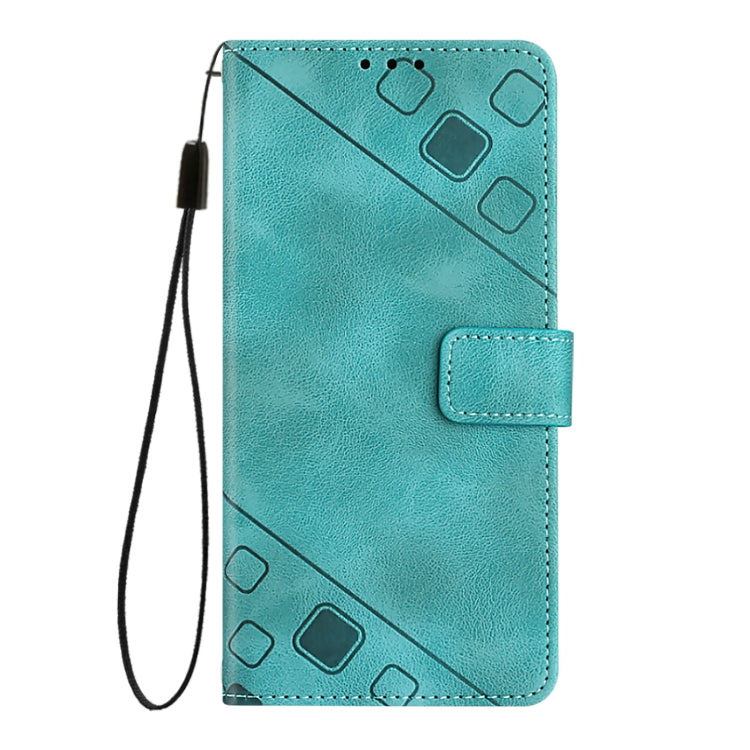 For iPhone 16 Plus Skin-feel Embossed Leather Phone Case(Green) - iPhone 16 Plus Cases by PMC Jewellery | Online Shopping South Africa | PMC Jewellery | Buy Now Pay Later Mobicred