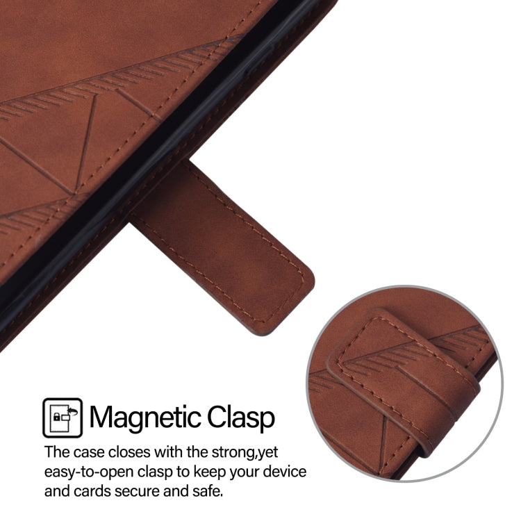 For iPhone 16 Pro Max Crossbody 3D Embossed Flip Leather Phone Case(Brown) - iPhone 16 Pro Max Cases by PMC TechLife | Online Shopping South Africa | PMC TechLife | Buy Now Pay Later Mobicred
