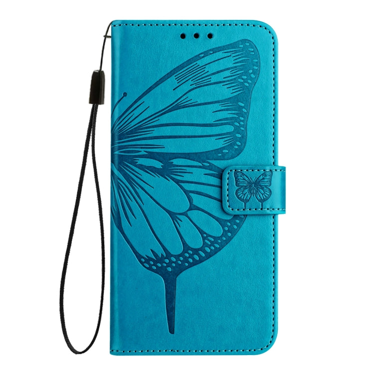 For iPhone 16 Pro Embossed Butterfly Leather Phone Case(Blue) - iPhone 16 Pro Cases by PMC TechLife | Online Shopping South Africa | PMC TechLife | Buy Now Pay Later Mobicred