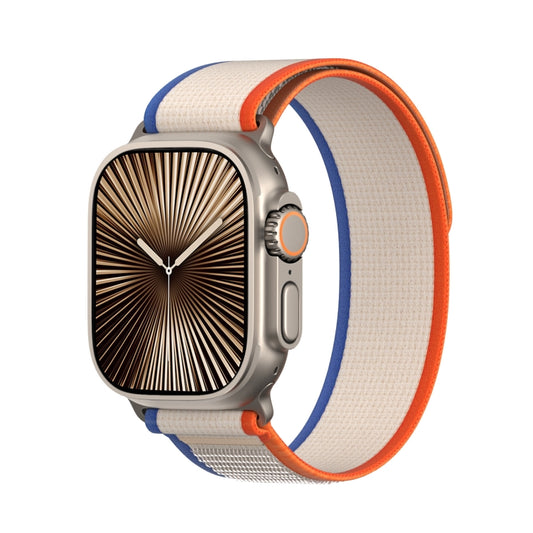 For Apple Watch 10 42mm DUX DUCIS YJ Series Nylon Watch Band(Orange Beige) - Watch Bands by DUX DUCIS | Online Shopping South Africa | PMC Jewellery | Buy Now Pay Later Mobicred