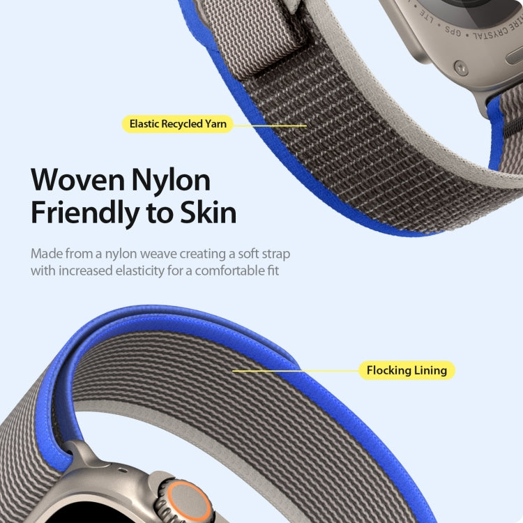 For Apple Watch 10 46mm DUX DUCIS YJ Series Nylon Watch Band(Blue) - Watch Bands by DUX DUCIS | Online Shopping South Africa | PMC Jewellery | Buy Now Pay Later Mobicred