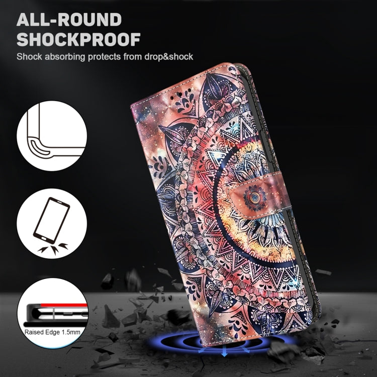 For Google Pixel 9 Pro 3D Painted Pattern Leather Phone Case(Colorful Mandala) - Google Cases by PMC Jewellery | Online Shopping South Africa | PMC Jewellery | Buy Now Pay Later Mobicred