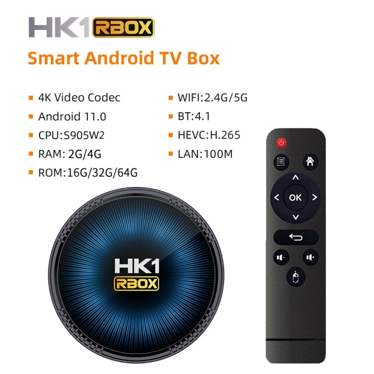 HK1RBOX-W2 Android 11.0 Amlogic S905W2 Quad Core Smart TV Box, Memory:4GB+32GB(AU Plug) - Amlogic S905 by PMC Jewellery | Online Shopping South Africa | PMC Jewellery | Buy Now Pay Later Mobicred