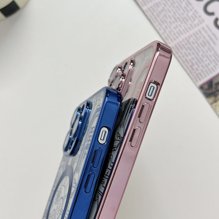 For iPhone 14 Plus Electroplated Circuit Board Pattern MagSafe Phone Case(Sierra Blue) - iPhone 14 Plus Cases by PMC TechLife | Online Shopping South Africa | PMC TechLife