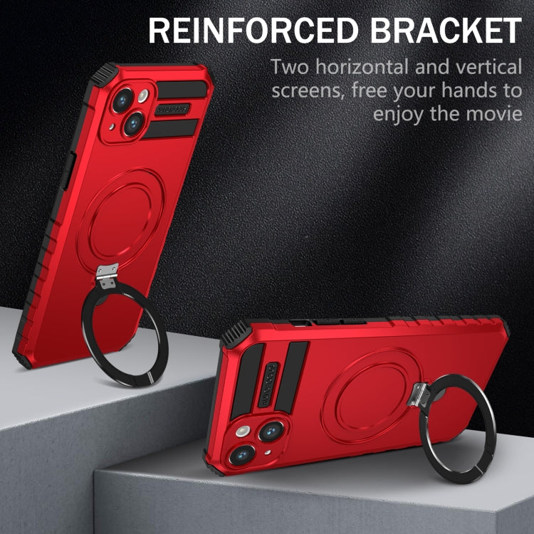 For iPhone 15 Plus MagSafe Magnetic Holder Phone Case(Red) - iPhone 15 Plus Cases by PMC Jewellery | Online Shopping South Africa | PMC Jewellery