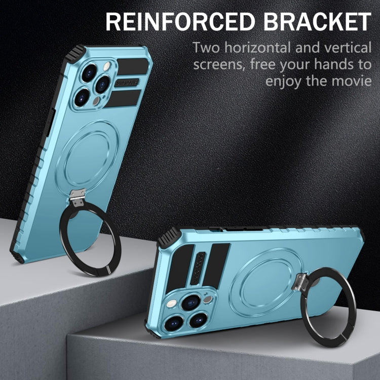 For iPhone 13 Pro MagSafe Magnetic Holder Phone Case(Light Blue) - free shipping - PMC TechLife - Order now!