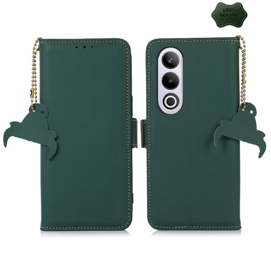 For OnePlus Nord CE4 5G Global Genuine Leather Magnetic RFID Leather Phone Case(Green) - OnePlus Cases by PMC Jewellery | Online Shopping South Africa | PMC Jewellery | Buy Now Pay Later Mobicred