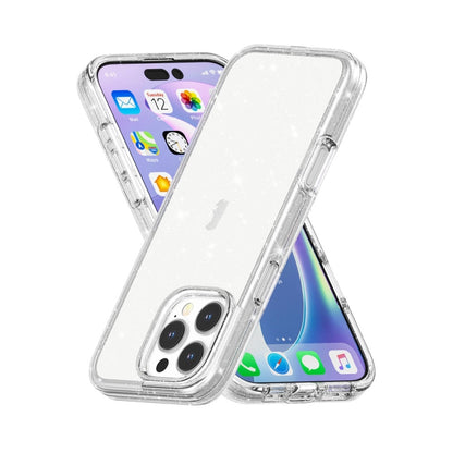 For iPhone 16 Pro Shockproof Terminator Glitter Powder Phone Case(White) - iPhone 16 Pro Cases by PMC Jewellery | Online Shopping South Africa | PMC Jewellery | Buy Now Pay Later Mobicred