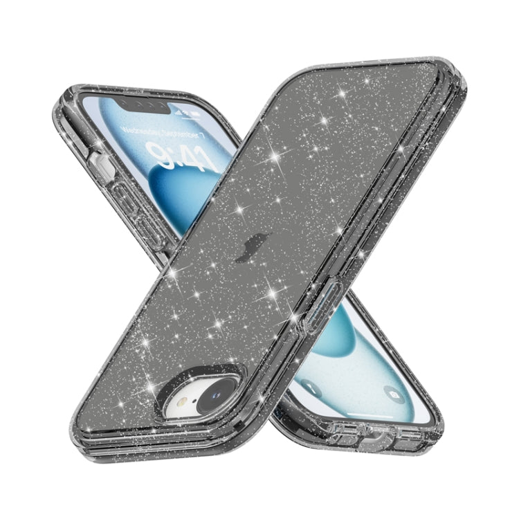 For iPhone 16e Shockproof Terminator Glitter Powder Phone Case(Black) - iPhone 16e Cases by PMC TechLife | Online Shopping South Africa | PMC TechLife | Buy Now Pay Later Mobicred